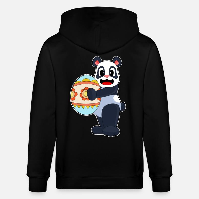 Panda Ostern Osterei - Stanley/Stella Unisex Bio-Kapuzenjacke CULTIVATOR  - Schwarz