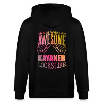 Kayak - Stanley/Stella CULTIVATOR  Unisex Organic Hooded Jacket - black - Back - Anna (173cm)