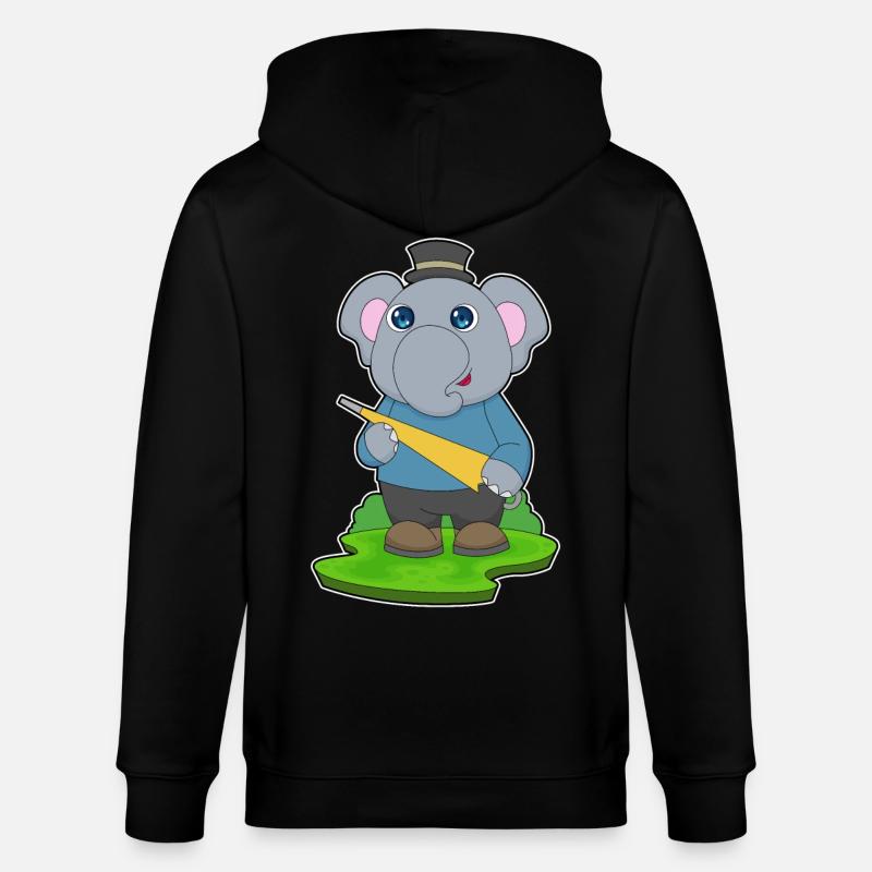 Elefant Regen Regenschirm - Stanley/Stella Unisex Bio-Kapuzenjacke CULTIVATOR  - Schwarz