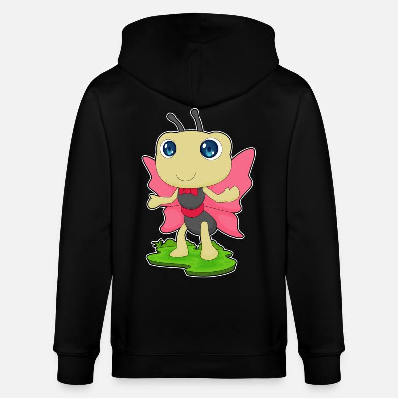 Schmetterling Fliege - Stanley/Stella Unisex Bio-Kapuzenjacke CULTIVATOR - Schwarz