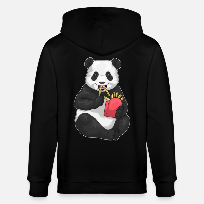Panda Pommes frites - Stanley/Stella Unisex Bio-Kapuzenjacke CULTIVATOR - Schwarz