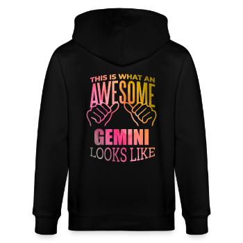 Gemini - Stanley/Stella CULTIVATOR  Unisex Organic Hooded Jacket - black - Back - Anna (173cm)