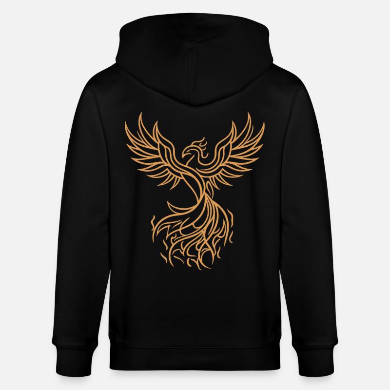 Phönix Mythischer Feuervogel Auferstehender Stammeskunst - Stanley/Stella Unisex Bio-Kapuzenjacke CULTIVATOR  - Schwarz