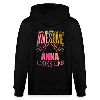 Anna - Stanley/Stella Unisex Bio-Kapuzenjacke CULTIVATOR  - Schwarz - Hinten - Anna (173cm)