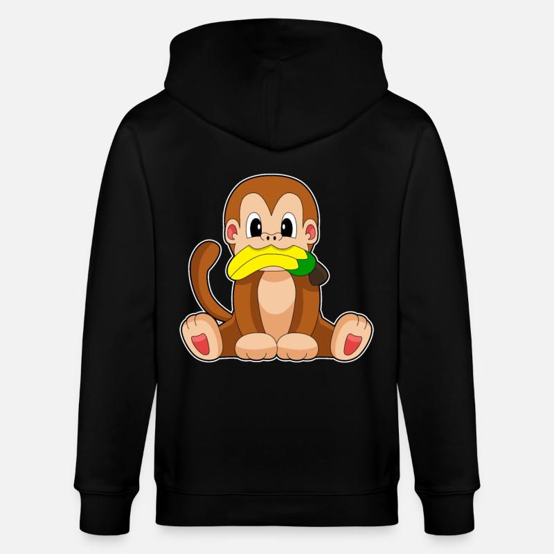 Singe Banane - Veste à capuche bio CULTIVATOR Stanley/Stella Unisexe - noir