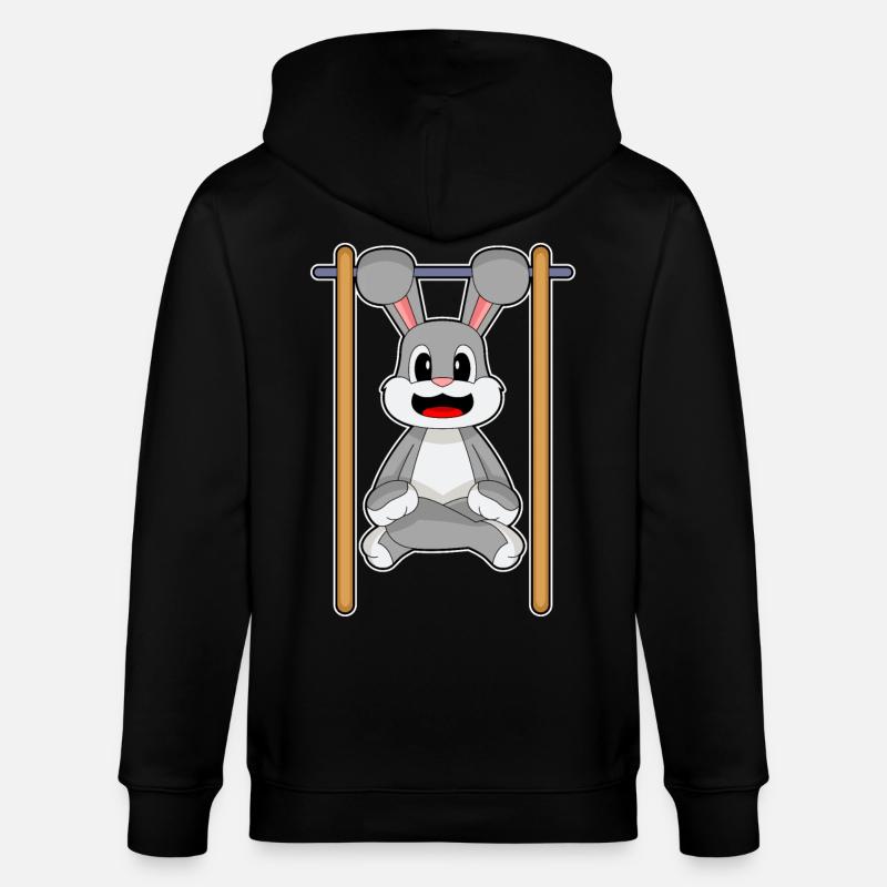 Bunny Bodybuilder Tractions Musculation - Veste à capuche bio CULTIVATOR Stanley/Stella Unisexe - noir