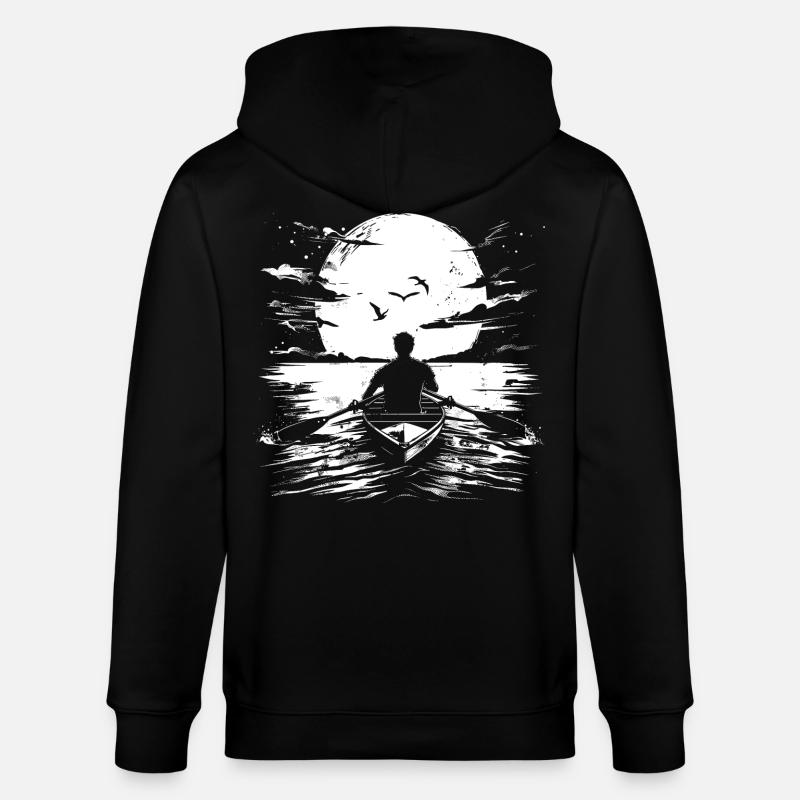 Ruderer Zeichnung - Stanley/Stella Unisex Bio-Kapuzenjacke CULTIVATOR  - Schwarz