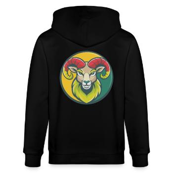 Ram Niedliche Kawaii Cartoon Clipart Haustier Tier - Stanley/Stella Unisex Bio-Kapuzenjacke CULTIVATOR  - Schwarz - Hinten - Anna (173cm)