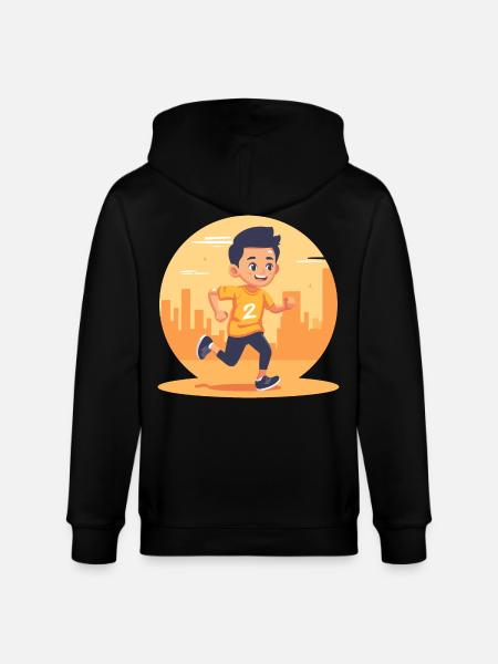 Marathon Boy Graphic - Stanley/Stella CULTIVATOR  Unisex Organic Hooded Jacket - black