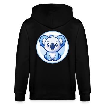 Koala Blau Kawaii Cartoon Figur Clipart Haustier - Stanley/Stella Unisex Bio-Kapuzenjacke CULTIVATOR  - Schwarz - Hinten - Anna (173cm)