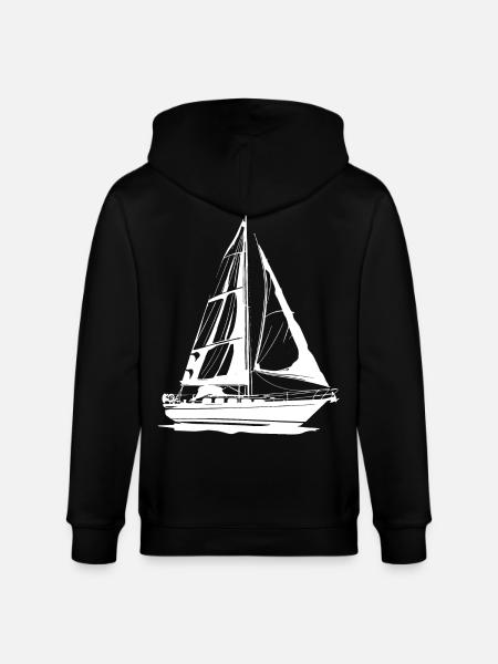 Dessin de voilier - Veste à capuche bio CULTIVATOR Stanley/Stella Unisexe - noir