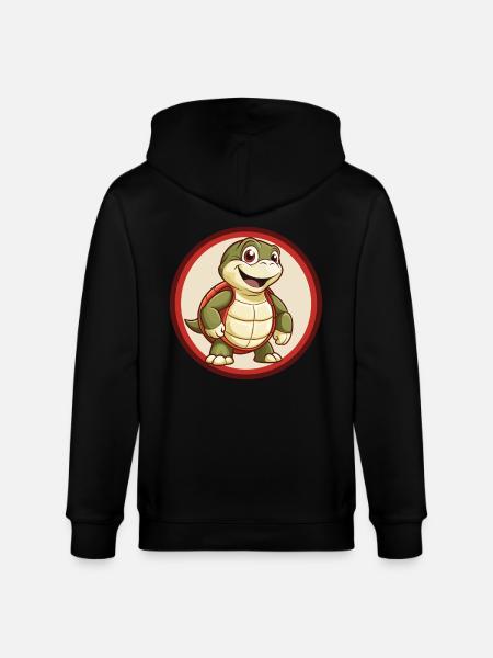 skildpadde, farverig, kawaii, tegneseriefigur Clipart - Stanley/Stella økologisk unisex-hættejakke CULTIVATOR - sort