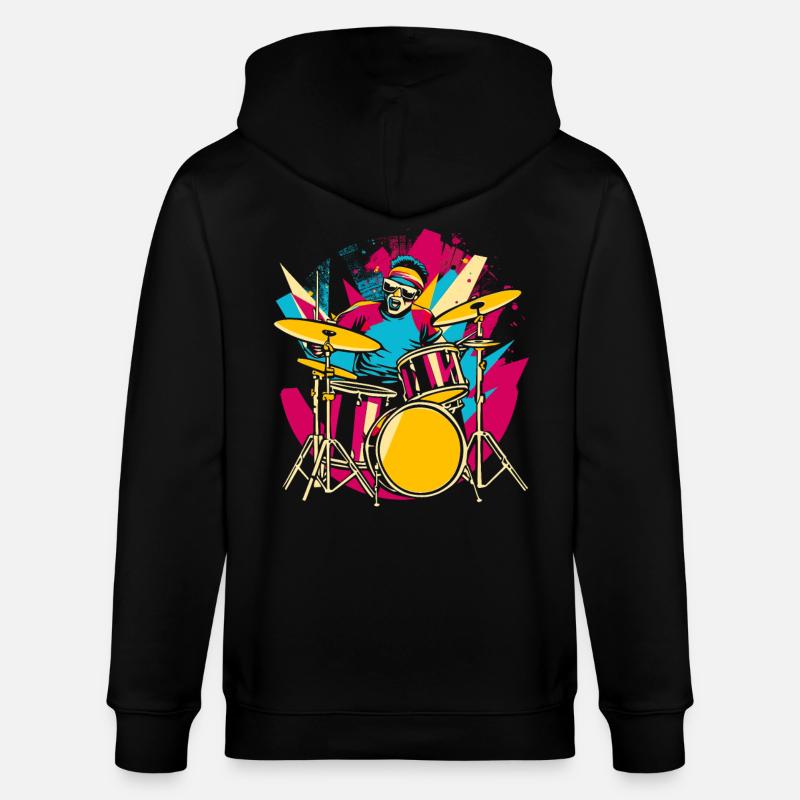 Batteur Synthwave - Veste à capuche bio CULTIVATOR Stanley/Stella Unisexe - noir