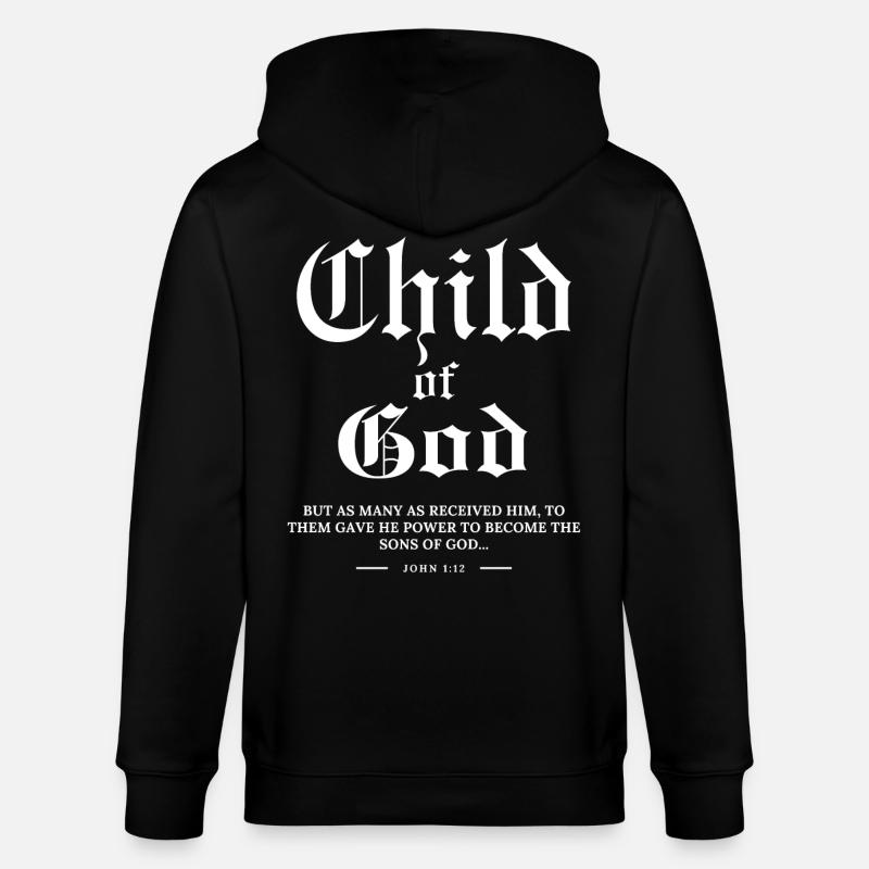 Ich bin ein Kind Gottes - Stanley/Stella Unisex Bio-Kapuzenjacke CULTIVATOR - Schwarz