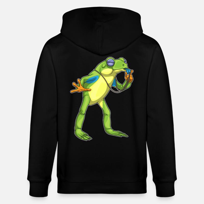Sifflet d’arbitre Frog - Veste à capuche bio CULTIVATOR Stanley/Stella Unisexe - noir