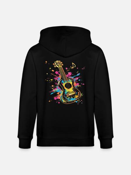 Ukulele Street Art - Stanley/Stella CULTIVATOR  Unisex Organic Hooded Jacket - black