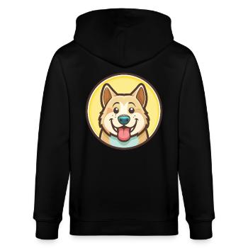 Akbash Hunderasse Cartoon Kawaii Clipart Tier Haustier - Stanley/Stella Unisex Bio-Kapuzenjacke CULTIVATOR  - Schwarz - Hinten - Anna (173cm)