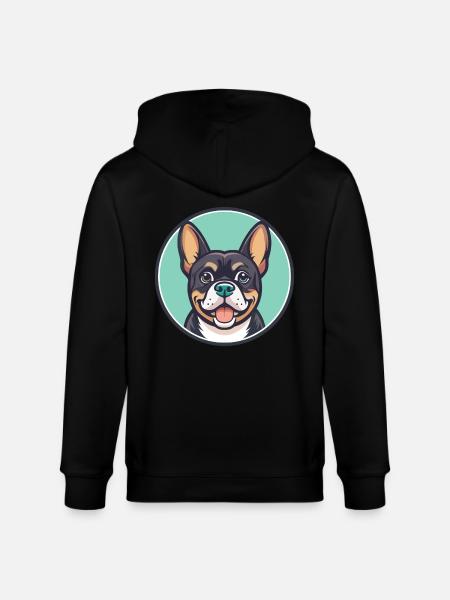 Cao De Castro Laboreiro Race Chien Dessin Animé Kawaii - Veste à capuche bio CULTIVATOR Stanley/Stella Unisexe - noir