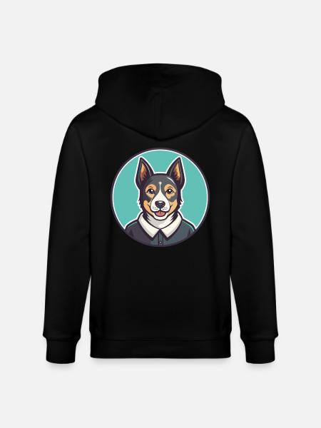 Cesky Strakaty Pes Dog Breed Cartoon Kawaii - Stanley/Stella CULTIVATOR  Unisex Organic Hooded Jacket - black