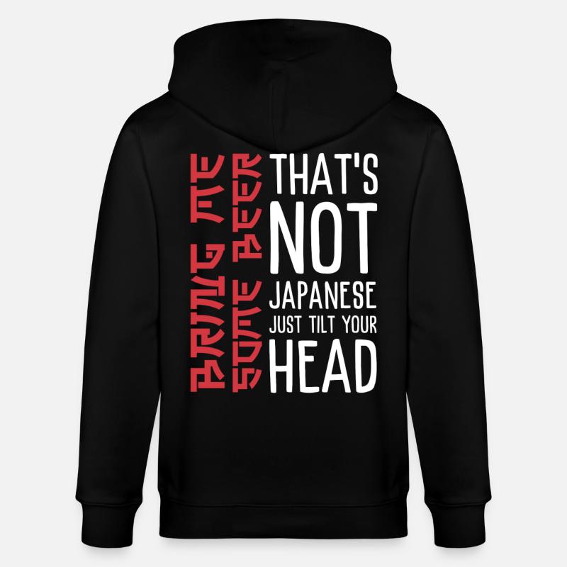 Witziger Bier Spruch mit Japanischer Ästhetik   - Stanley/Stella Unisex Bio-Kapuzenjacke CULTIVATOR  - Schwarz
