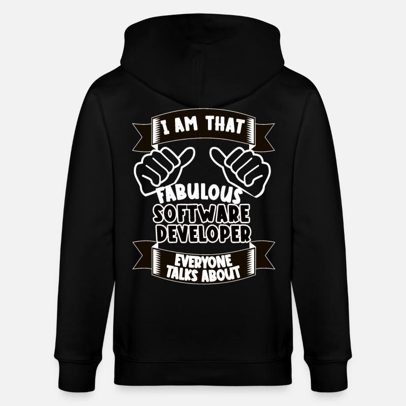 Software Developer Funny Saying Gift - Stanley/Stella CULTIVATOR Unisex Organic Hooded Jacket - black