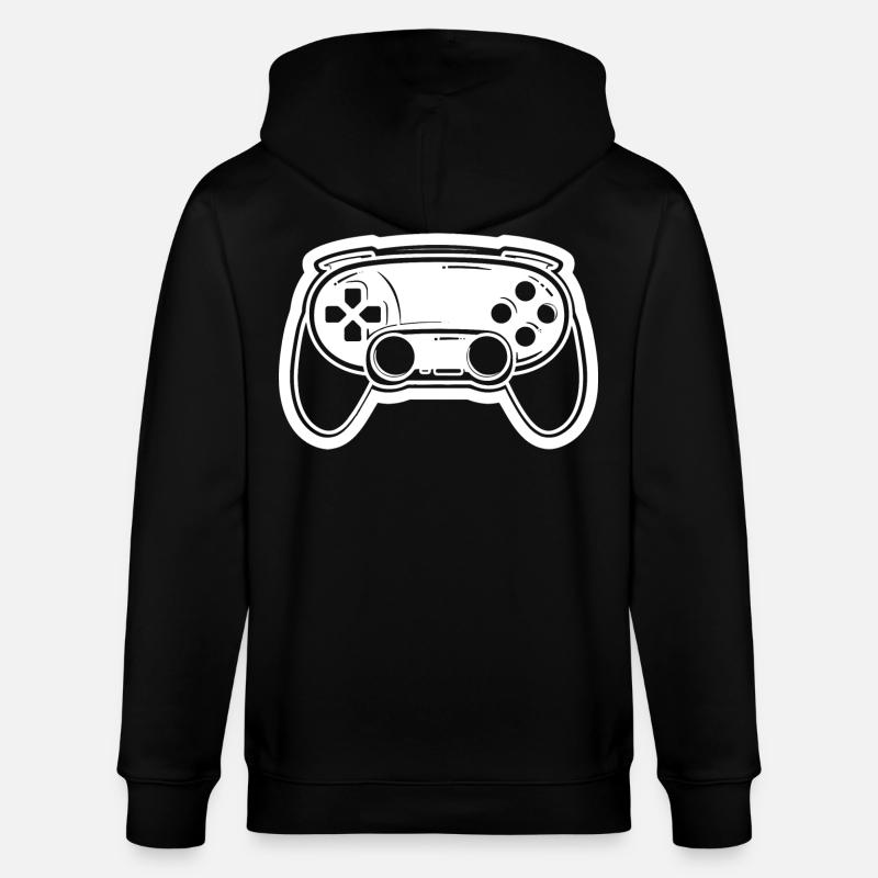 Videospiel Controller Zeichnung - Stanley/Stella Unisex Bio-Kapuzenjacke CULTIVATOR  - Schwarz