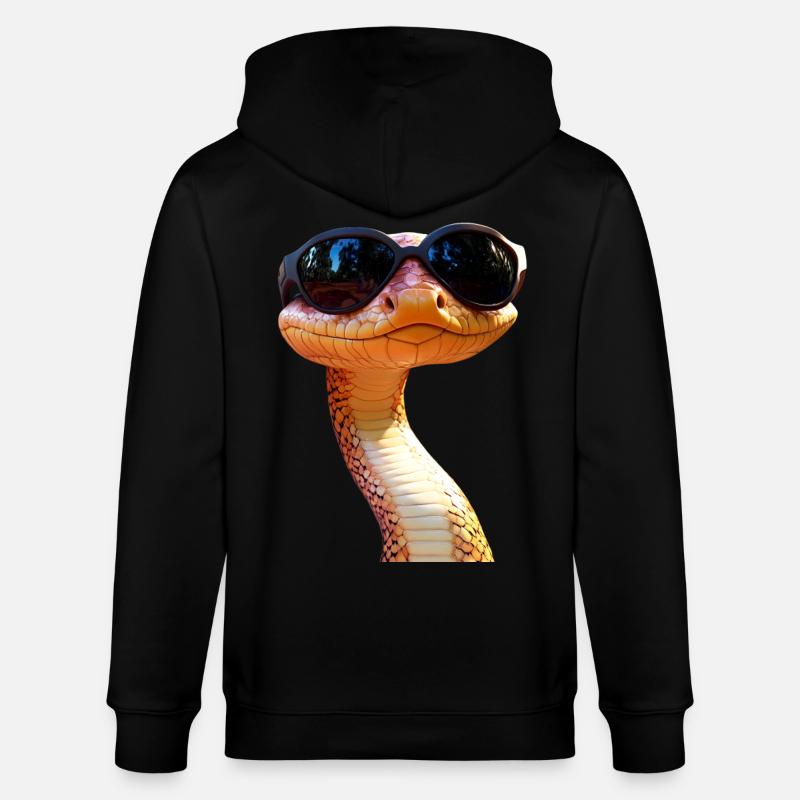 Schlange Python Kobra Mamba Klapperschlange Snake - Stanley/Stella Unisex Bio-Kapuzenjacke CULTIVATOR  - Schwarz
