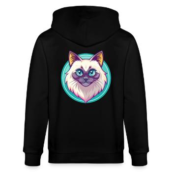 Birman Chat Race Dessin Animé Kawaii Animal Pet - Veste à capuche bio CULTIVATOR Stanley/Stella Unisexe - noir - Dos - Anna (173cm)