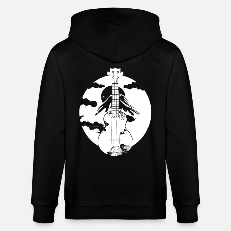 Ukulele Graphics - Stanley/Stella CULTIVATOR  Unisex Organic Hooded Jacket - black