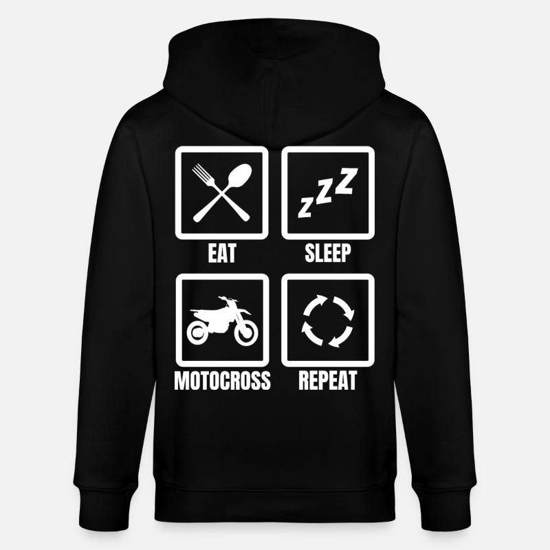Manger dormir Motocross Répéter - Veste à capuche bio CULTIVATOR Stanley/Stella Unisexe - noir