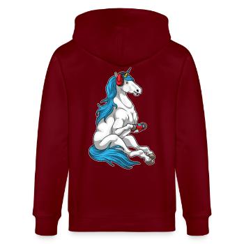 Manette de jeu Unicorn - Veste à capuche bio CULTIVATOR Stanley/Stella Unisexe - bordeaux - Dos - Anna (173cm)