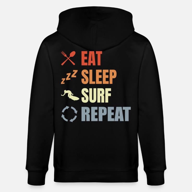 Manger Dormir Surfer Répéter - Veste à capuche bio CULTIVATOR Stanley/Stella Unisexe - noir
