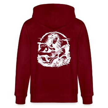 Hawaii Ukulele Girl Drawing - Stanley/Stella CULTIVATOR  Unisex Organic Hooded Jacket - burgundy - Back - Anna (173cm)