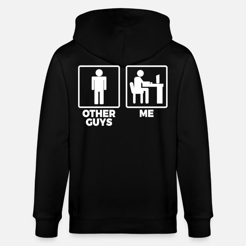 Software Ingenieur Strichfiguren - Stanley/Stella Unisex Bio-Kapuzenjacke CULTIVATOR - Schwarz