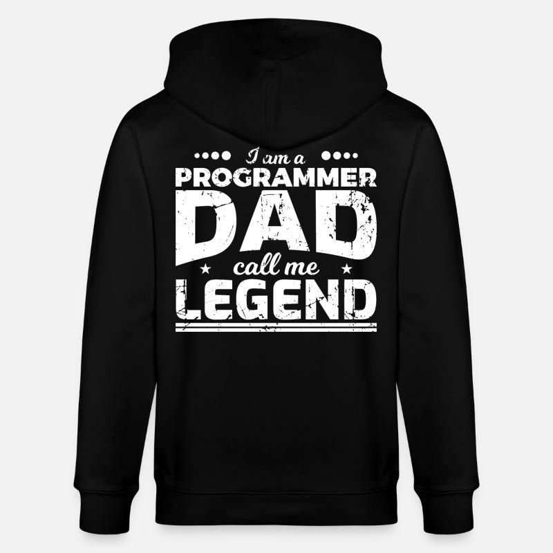 Coder Papa - Stanley/Stella Unisex Bio-Kapuzenjacke CULTIVATOR  - Schwarz