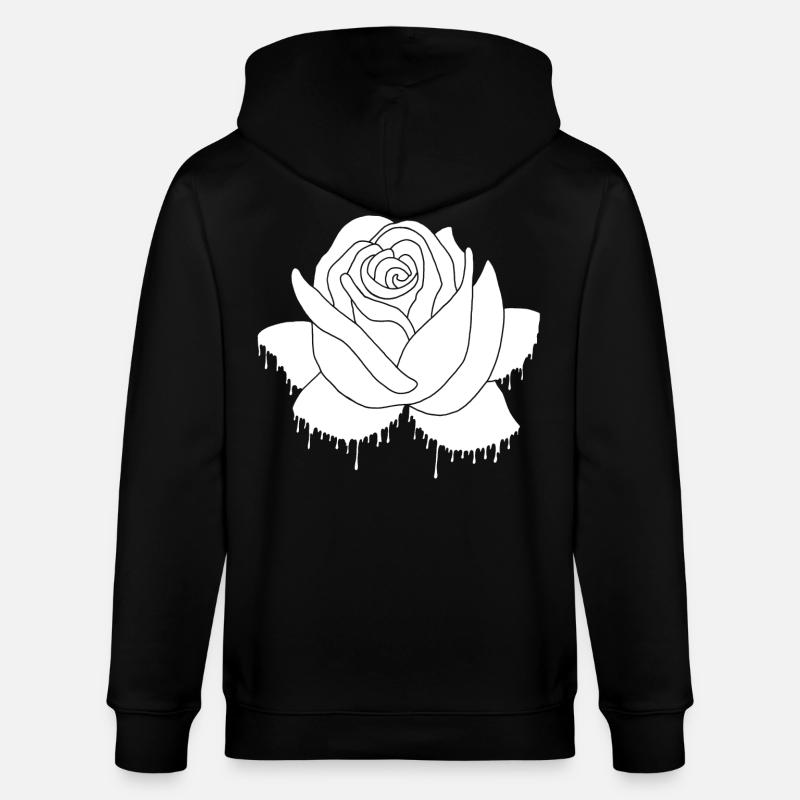 Graffiti d'une rose blanche - Veste à capuche bio CULTIVATOR Stanley/Stella Unisexe - noir