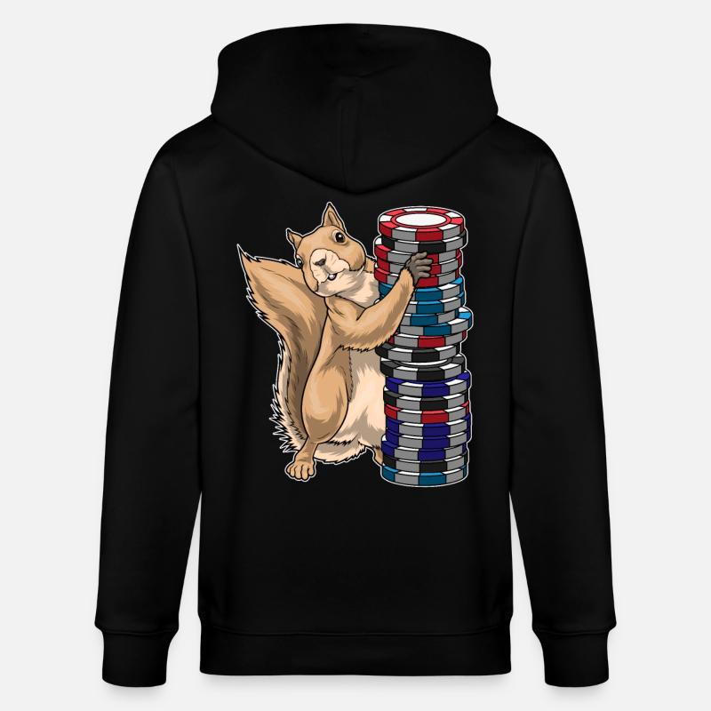 Erdmännchen Poker Pokerchips - Stanley/Stella Unisex Bio-Kapuzenjacke CULTIVATOR  - Schwarz