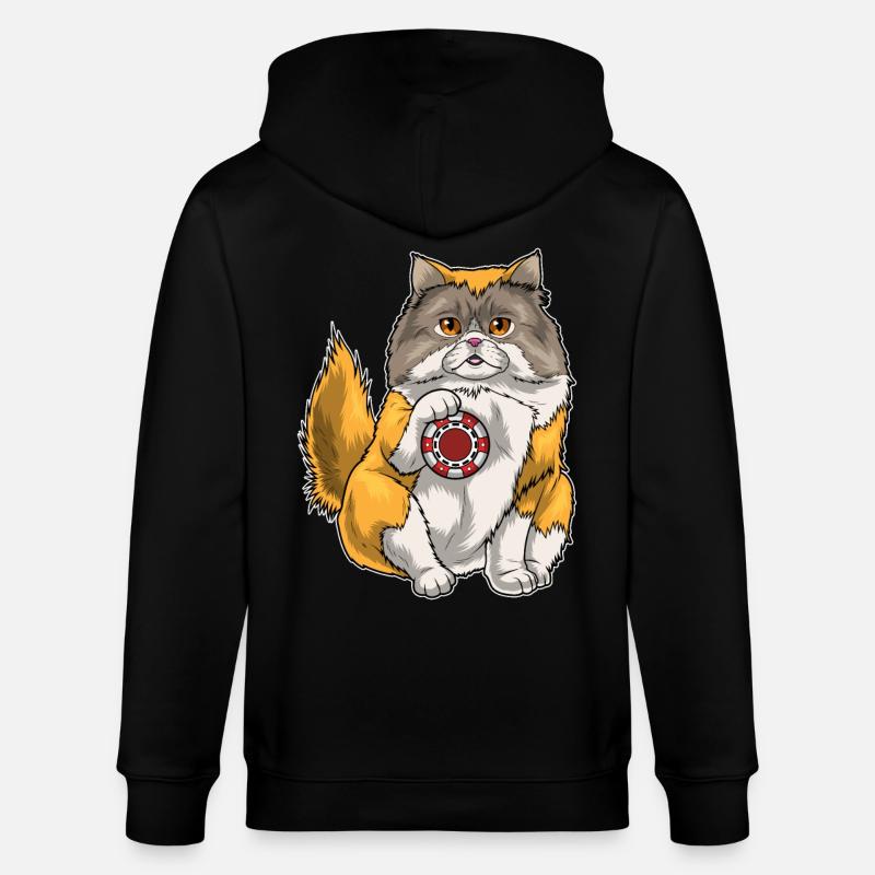 Persische Katze Poker Pokerchips - Stanley/Stella Unisex Bio-Kapuzenjacke CULTIVATOR - Schwarz