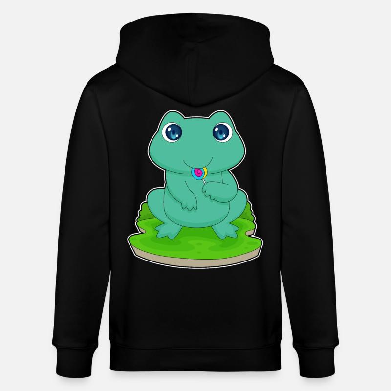 Sucette grenouille - Veste à capuche bio CULTIVATOR Stanley/Stella Unisexe - noir