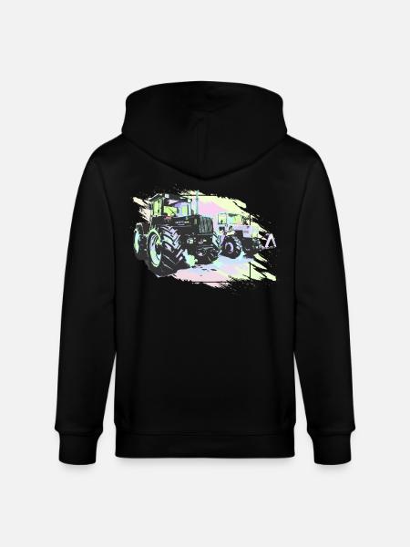 Old tractors - Stanley/Stella CULTIVATOR Unisex Organic Hooded Jacket - black