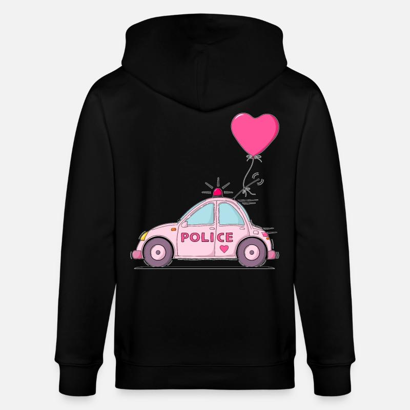 Police Herz Rosa - Stanley/Stella Unisex Bio-Kapuzenjacke CULTIVATOR  - Schwarz