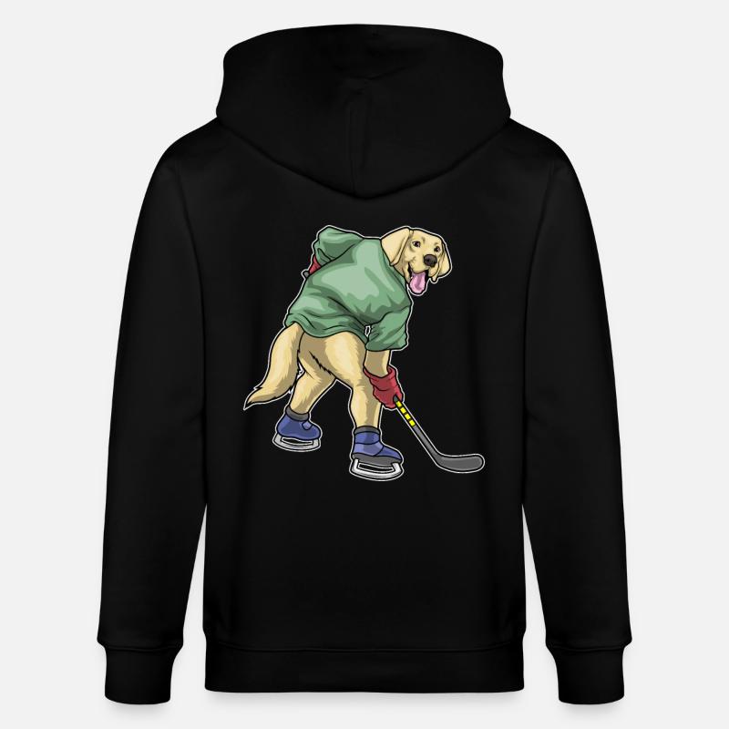 Labrador Eishockey Eishockeyschläger - Stanley/Stella Unisex Bio-Kapuzenjacke CULTIVATOR  - Schwarz