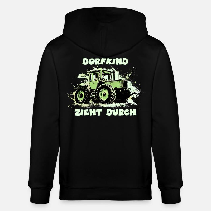 Dorfkind Zieht Durch - Stanley/Stella Unisex Bio-Kapuzenjacke CULTIVATOR  - Schwarz