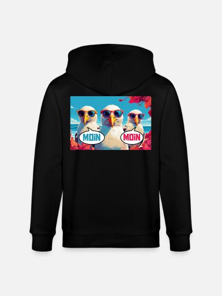 Moin Moin Möwen - Stanley/Stella Unisex Bio-Kapuzenjacke CULTIVATOR - Schwarz