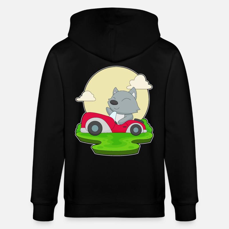 Katze Auto - Stanley/Stella Unisex Bio-Kapuzenjacke CULTIVATOR  - Schwarz