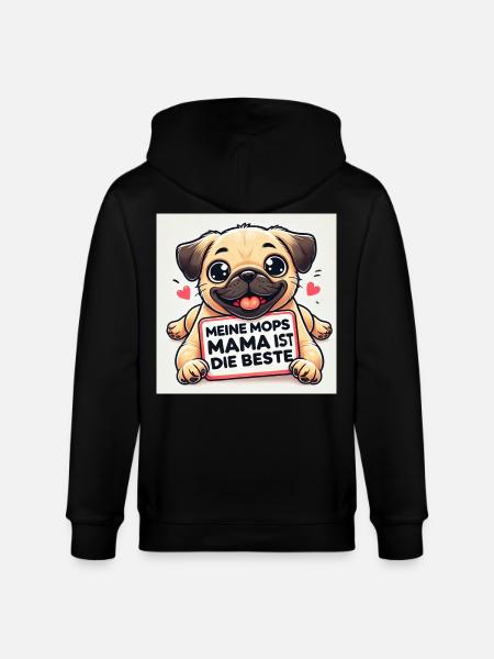 Lustiger Hund mit Kinder Botschaft - Stanley/Stella Unisex Bio-Kapuzenjacke CULTIVATOR - Schwarz