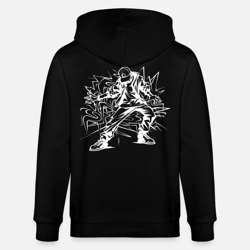 Dessin de breakdancer - Veste à capuche bio CULTIVATOR Stanley/Stella Unisexe - noir