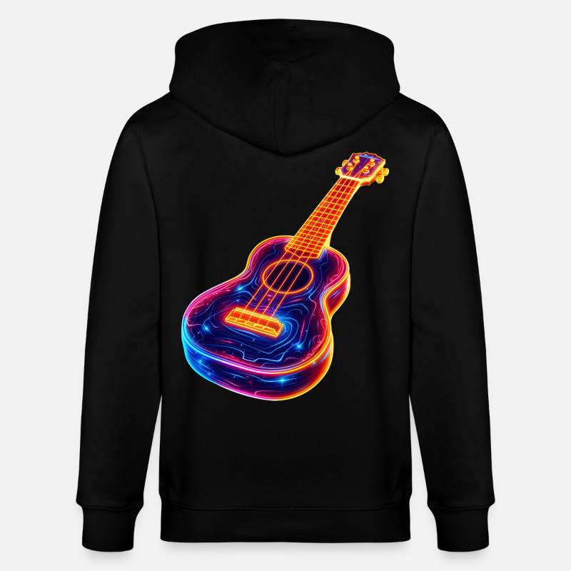 Ukulele Synthwave - Stanley/Stella Unisex Bio-Kapuzenjacke CULTIVATOR  - Schwarz