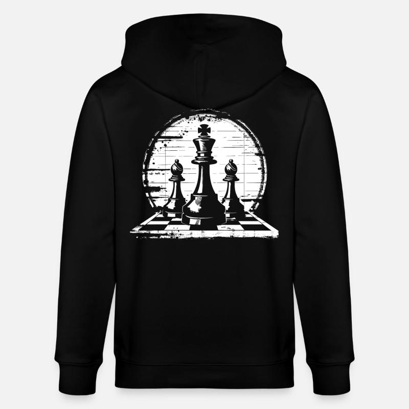 Graphiques de pièces d’échecs - Veste à capuche bio CULTIVATOR Stanley/Stella Unisexe - noir