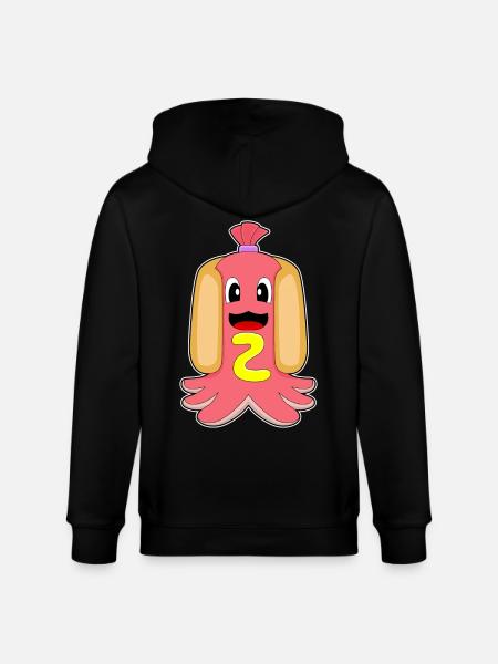 Octopus Hot Dog - Stanley/Stella CULTIVATOR  Unisex Organic Hooded Jacket - black